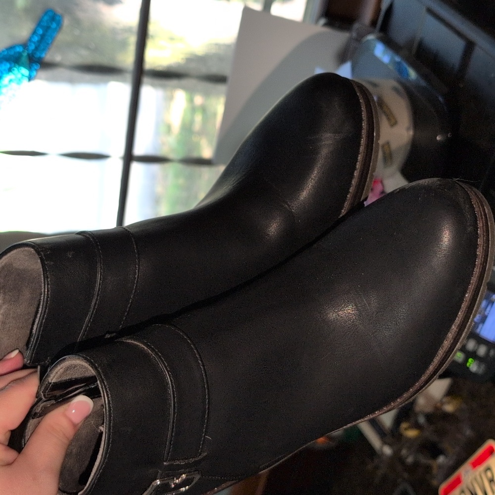 ❤️‍🔥10/$10❤️‍🔥 Womens Dr. Scholl's Black Wedge Ankle Boots Size 9.5 - Picture 2 of 15